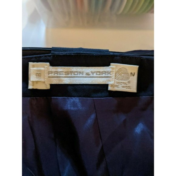 Preston & York Wool Skirt Size 8 Blue Lined Modest Womens Belt - Picture 6 of 9